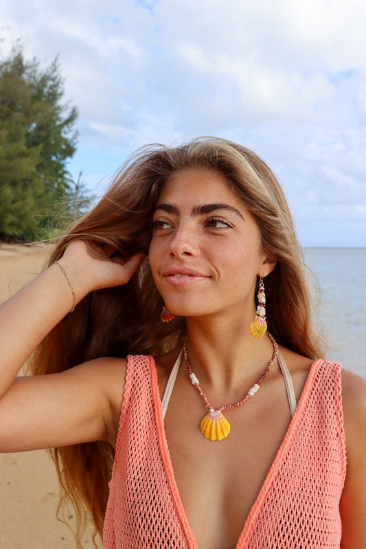 Sunrise Shell and Niihau Earrings