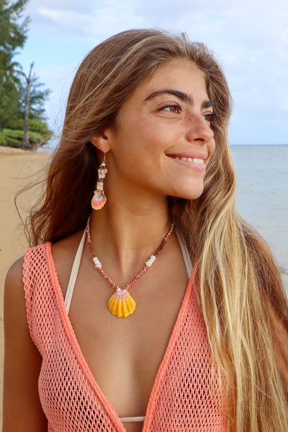 Sunrise Shell and Niihau Earrings
